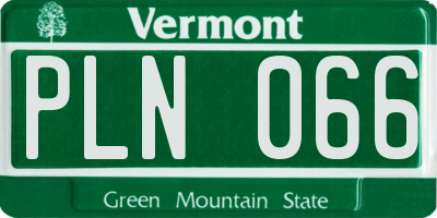 VT license plate PLN066