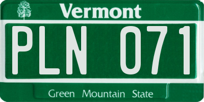 VT license plate PLN071