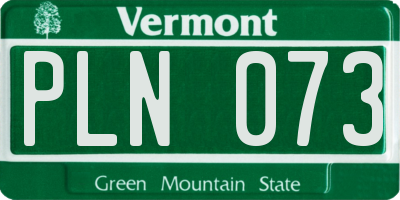 VT license plate PLN073