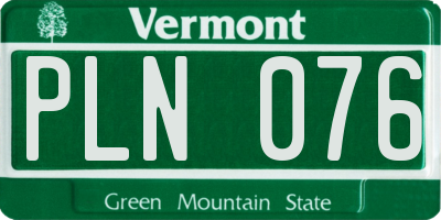 VT license plate PLN076