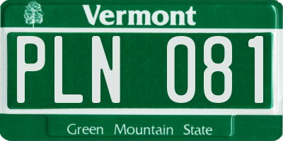 VT license plate PLN081