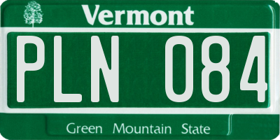 VT license plate PLN084