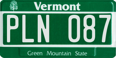 VT license plate PLN087