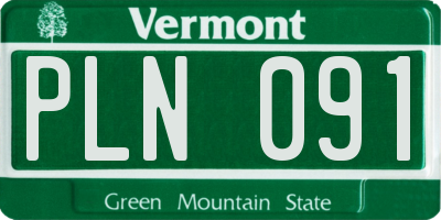 VT license plate PLN091