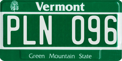 VT license plate PLN096