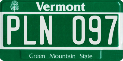 VT license plate PLN097