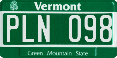 VT license plate PLN098