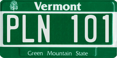 VT license plate PLN101