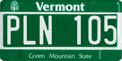 VT license plate PLN105