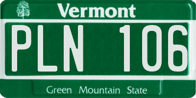 VT license plate PLN106