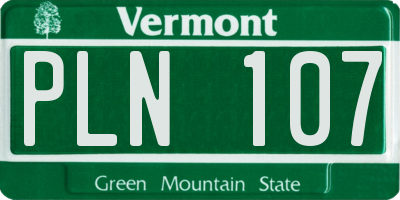 VT license plate PLN107