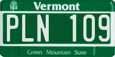 VT license plate PLN109