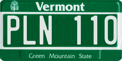 VT license plate PLN110