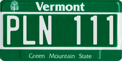 VT license plate PLN111