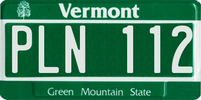 VT license plate PLN112