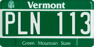 VT license plate PLN113