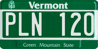 VT license plate PLN120
