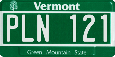 VT license plate PLN121