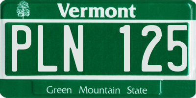 VT license plate PLN125
