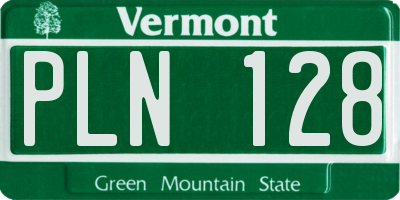 VT license plate PLN128
