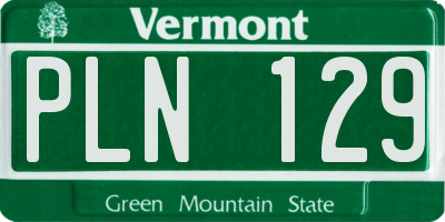 VT license plate PLN129