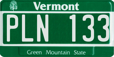 VT license plate PLN133