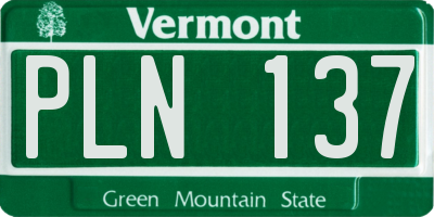 VT license plate PLN137