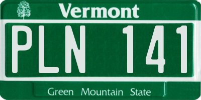 VT license plate PLN141