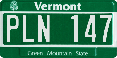 VT license plate PLN147