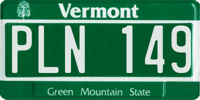 VT license plate PLN149