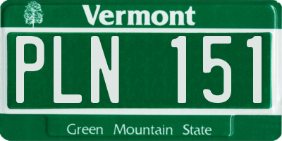 VT license plate PLN151