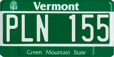 VT license plate PLN155