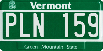 VT license plate PLN159