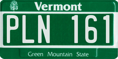 VT license plate PLN161