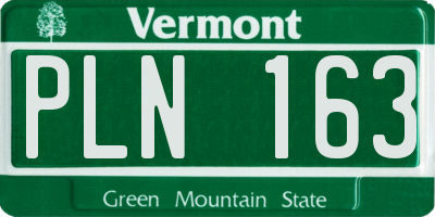 VT license plate PLN163