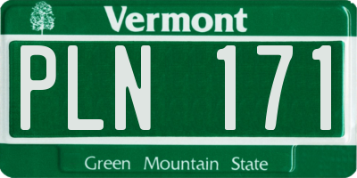 VT license plate PLN171