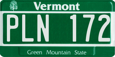 VT license plate PLN172