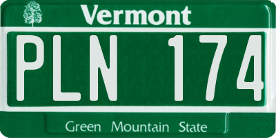 VT license plate PLN174