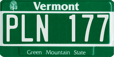 VT license plate PLN177
