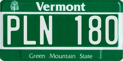 VT license plate PLN180