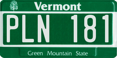 VT license plate PLN181