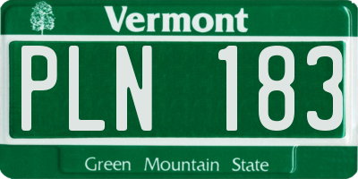 VT license plate PLN183