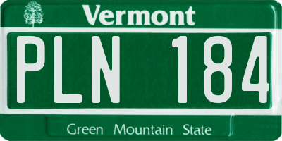 VT license plate PLN184