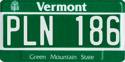 VT license plate PLN186