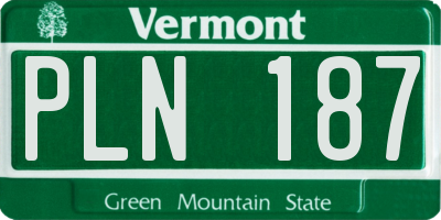 VT license plate PLN187
