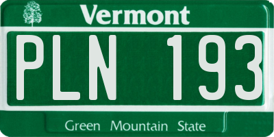 VT license plate PLN193