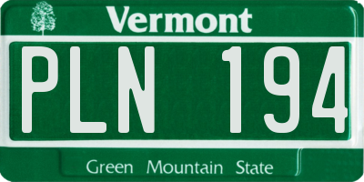 VT license plate PLN194