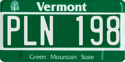 VT license plate PLN198