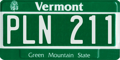 VT license plate PLN211