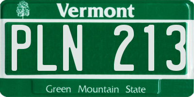 VT license plate PLN213